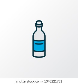 Wine bottle icon colored line symbol. Premium quality isolated alcohol element in trendy style.