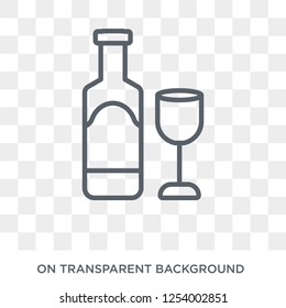 Wine bottle icon. Wine bottle design concept from  collection. Simple element vector illustration on transparent background.