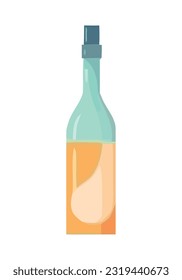 Diseño de iconos de botellas de vino en un icono de fondo transparente aislado