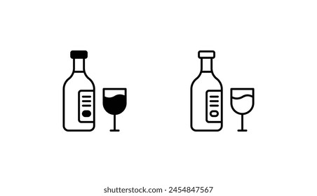 Wine Bottle icon design with white background stock illustration