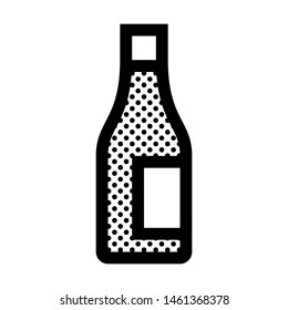 Wine Bottle Icon with Dots Style.
