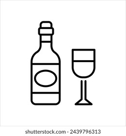 Icono de botella de vino stock editable vector stock