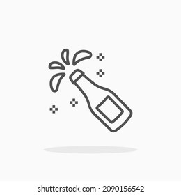 Weinflaschen-Symbol. Bearbeitbarer Stroke und Pixel perfekt. Rahmenstil. Vektorgrafik. Genießen Sie dieses Symbol für Ihr Projekt.