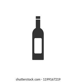 Wine Bottle. Icon Flat