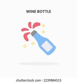 Wine Bottle icon flat. Vector illustration on white background. Can used for web, app, digital product, presentation, UI and many more.