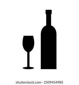 Wine bottle icon illustrated on background