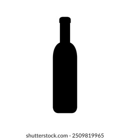 Wine bottle icon illustrated on background