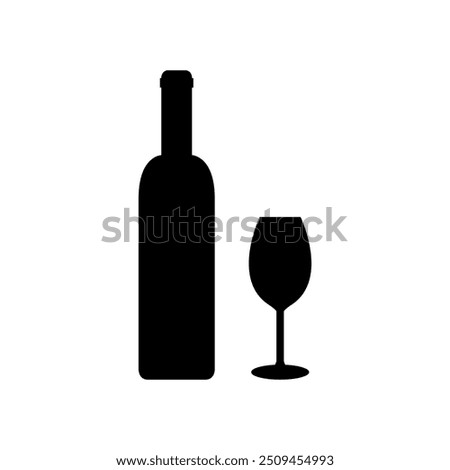 Wine bottle icon illustrated on background