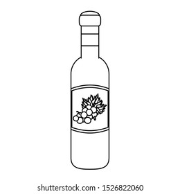 wine bottle icon image over white background, vector illustration