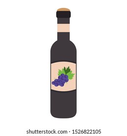 wine bottle icon image over white background, vector illustration
