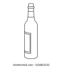 wine bottle icon image over white background, vector illustration