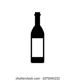 Wine bottle icon isolated on white background. Flat wine symbol for your web site design, logo, app, UI. Vector illustration 