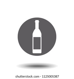 Wine bottle icon isolated on white background. Vector illustration.