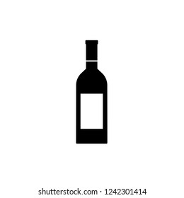 Wine bottle icon isolated on white background. Vector illustration.