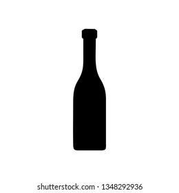 Wine bottle icon isolated on white background. Vector illustration.