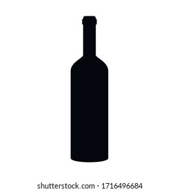 Wine bottle icon isolated on white background. Vector illustration