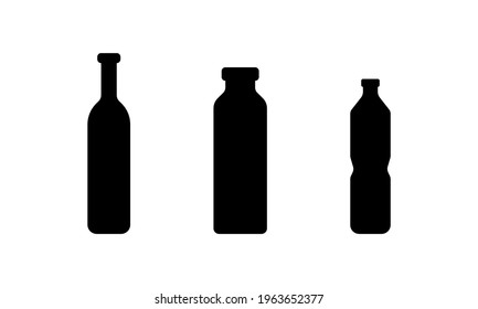 Wine bottle icon isolated on white background. Vector illustration.