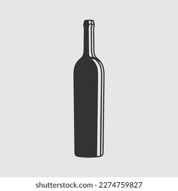 Wine bottle icon isolated on white background. Vector illustration
