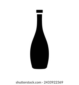 Wine bottle icon isolated on white background. Vector illustration.