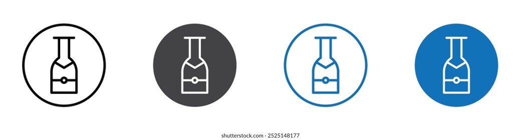 Ícone de garrafa de vinho Isolado sobre fundo branco vetor conjunto