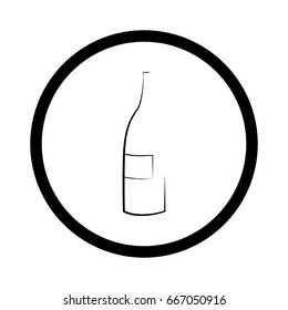 Wine bottle icon isolated on white background. Vector illustration.