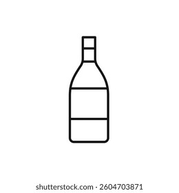 Wine bottle icon isolated. simple vector icon on white background