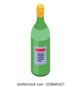 Wine bottle icon isometric vector. National flag. Travel design