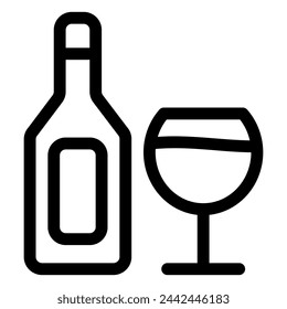 wine bottle icon in line style