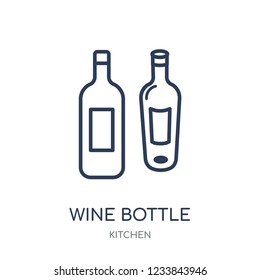 Wine bottle icon. Wine bottle linear symbol design from Kitchen collection. Simple outline element vector illustration on white background