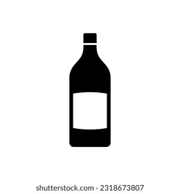 Wine bottle icon, logo isolated on white background