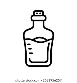 Wine bottle icon modern illustration art design black and white silhouette with bold outline 
