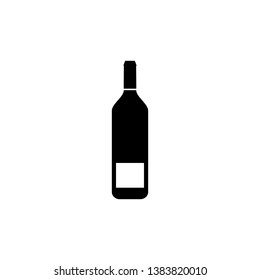 Wine bottle icon on white. Vector illustration
