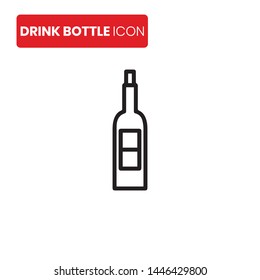 Wine bottle icon on white background