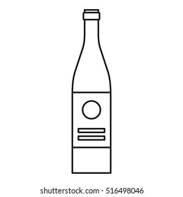 Wine bottle icon. Outline illustration of wine bottle vector icon for web