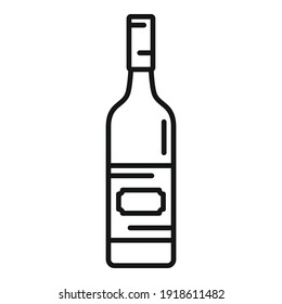 Wine bottle icon. Outline wine bottle vector icon for web design isolated on white background