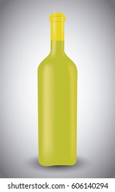 wine bottle icon over gray background. colorful design. vector illustration