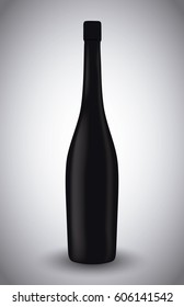 wine bottle icon over gray background. vector illustration