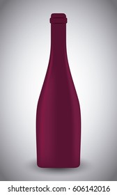 wine bottle icon over gray background. colorful design. vector illustration