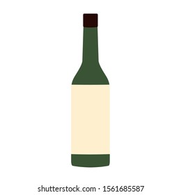 wine bottle icon over white background, vector illustration