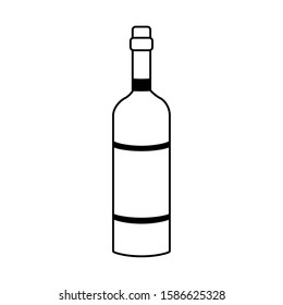 wine bottle icon over white background, vector illustration