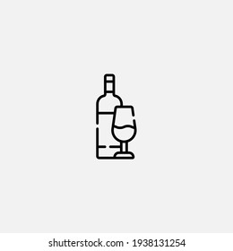 Wine bottle icon sign vector,Symbol, logo illustration for web and mobile