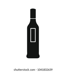 Wine bottle icon. Silhouette illustration of alcohol Wine bottle vector icon for web and advertising