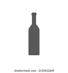 Wine bottle icon. Silhouette vector illustation.