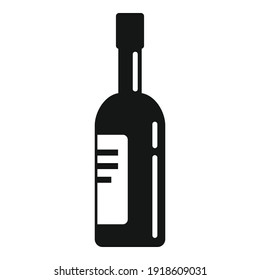 Icono de botella de vino. Ilustración simple del icono del vector de botellas de vino para el diseño web aislado en fondo blanco