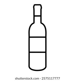wine bottle icon Simple outline illustration