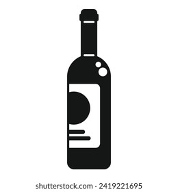 Wine bottle icon simple vector. Suitcase relax. Aero sleep board