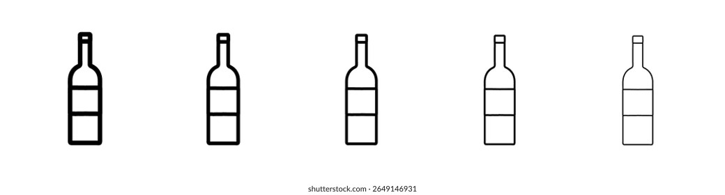 ícone garrafa de vinho simples vetor esboço logotipo