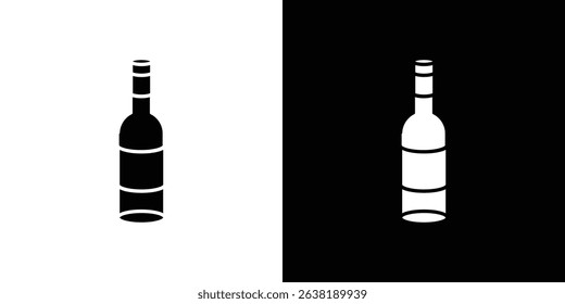 Wine bottle icon in solid flat trendy design style.