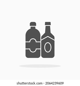 Wine Bottle icon. Solid or Glyph style. Vector illustration. Enjoy this icon for your project.