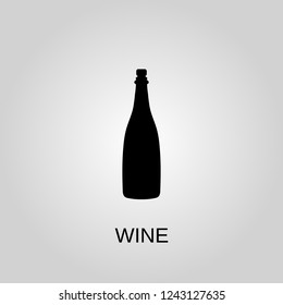 Wine bottle icon. Wine bottle symbol. Flat design. Stock - Vector illustration